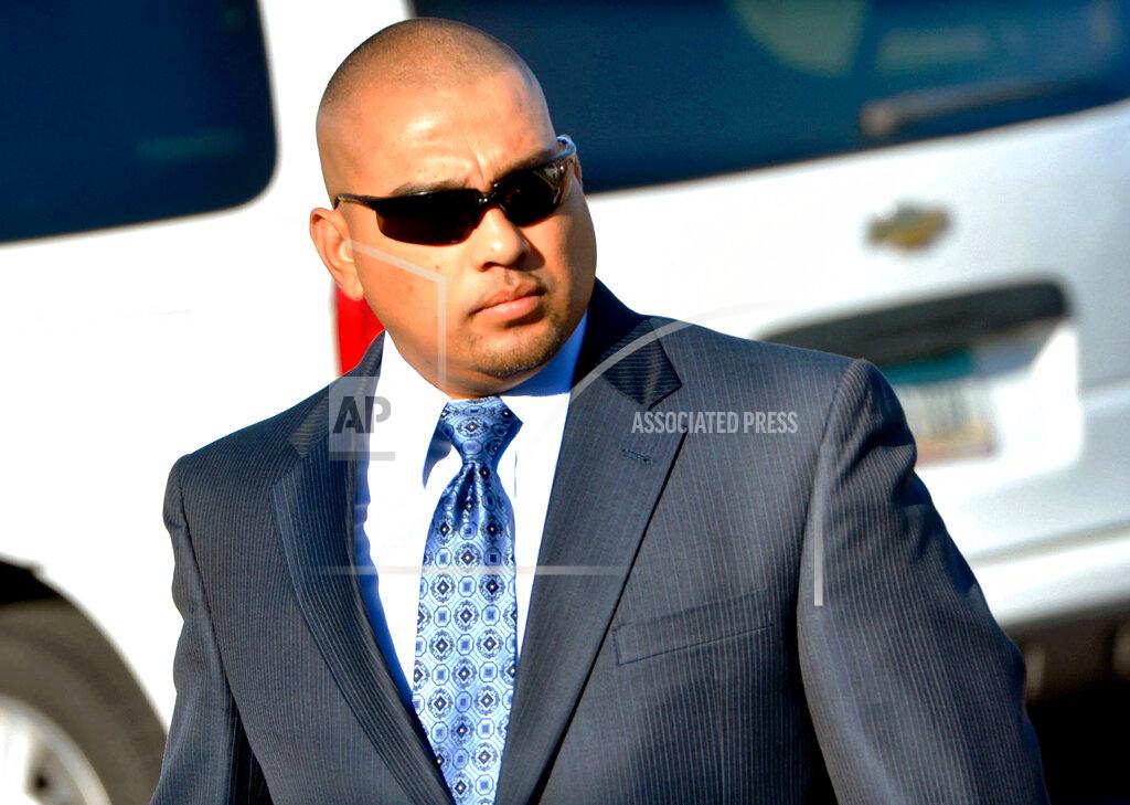 This photo provided by the Verde Independent, shows Cecilio Cruz arrives in Court in Camp Verde on Thursday, Sept. 25, 2014, to face charges in a long-delayed homicide case. Cruz is accused of killing his pregnant ex-girlfriend, Marisol Gonzalez, in Cottonwood in March 1997. His trial finally started on Monday, Nov. 2, 2020, in Yavapai County Superior Courthouse in Prescott. (Vyto Starinskas/Verde Independent, via AP)
