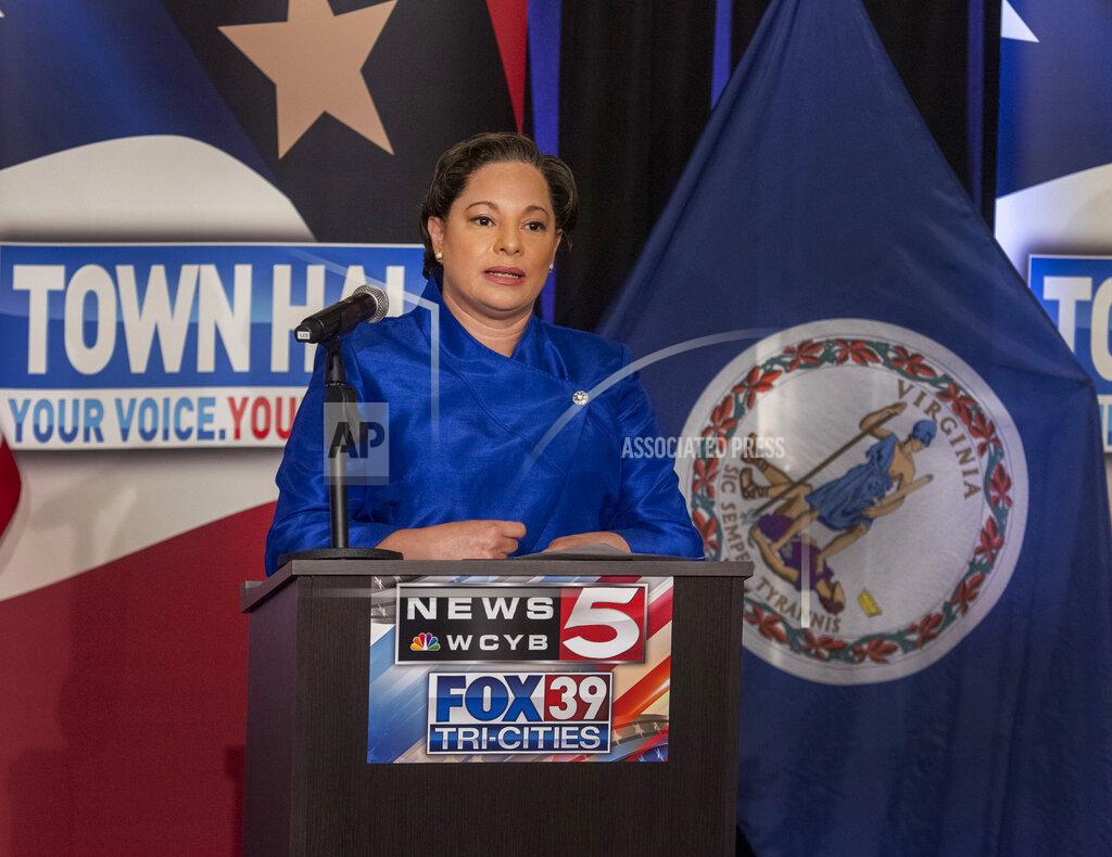 David Crigger Democratic candidate for Governor of Virginia state Sen. Jennifer McClellan during a debate held in Bristol, Va., on Thursday, May 6, 2021. (David Crigger/Bristol Herald Courier via AP)