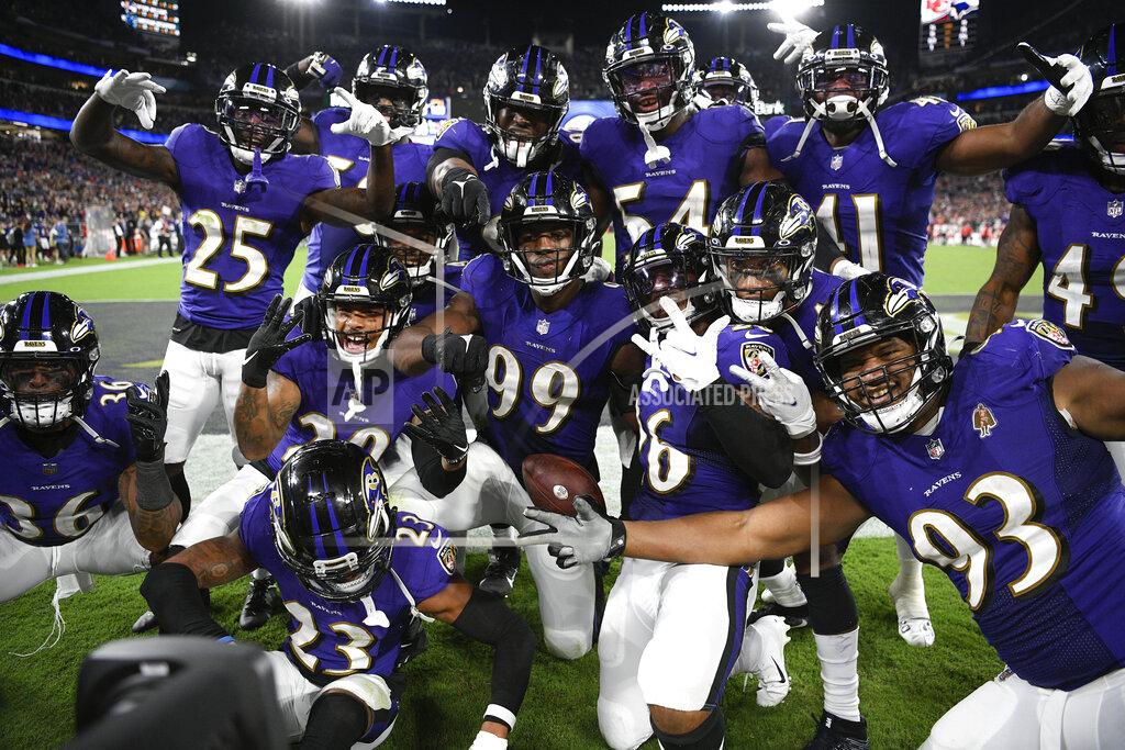 Nick Wass Baltimore Ravens linebacker Odafe Oweh (99) celebrates with teammates after recovering a Kansas City Chiefs fumble in the second half of an NFL football game, Sunday, Sept. 19, 2021, in Baltimore. Baltimore won 36-35. (AP Photo/Nick Wass)