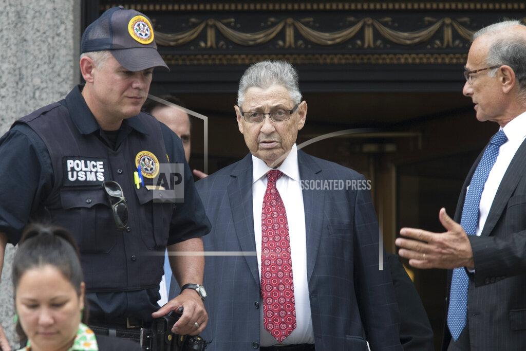 Mary Altaffer FILE - In this July 27, 2018 file photo, former New York Assembly Speaker Sheldon Silver, enter, leaves federal court in New York after his sentencing, Friday, July 27, 2018. Silver has been released from a federal prison on furlough, while he awaits potential placement to home confinement. That's according to a person familiar with the matter who spoke with The Associated Press on Tuesday (AP Photo/Mary Altaffer)