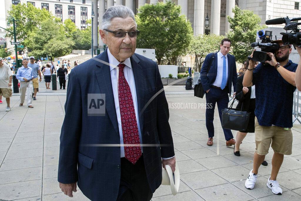 Mary Altaffer FILE - In this July 27, 2018 file photo, former New York Assembly Speaker Sheldon Silver arrives at federal court in New York. Silver is due to report on Wednesday, Aug. 26, 2020, to a federal prison in Otisville, New York, after being sentenced earlier this year to 6 1/2 years behind bars in a corruption case that toppled him from his longtime position as one of the state's most powerful politicians. (AP Photo/Mary Altaffer, File)