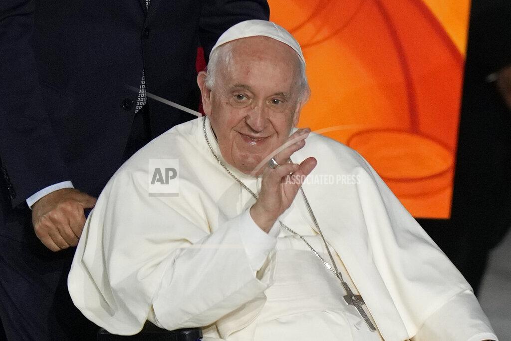 Andrew Medichini Pope Francis arrives to attend the Festival of Families in the Paul VI Hall at the Vatican, on the first day of the World Meeting of Families, Wednesday, June 22, 2022. (AP Photo/Andrew Medichini)