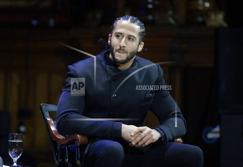 Steven Senne FILE - In this Oct. 11, 2018, file photo, former NFL football quarterback Colin Kaepernick attends the W.E.B. Du Bois Medal ceremonies at Harvard University in Cambridge, Mass. Recent societal events, including of course the death of George Floyd, appear to be leading to major changes on the sports front. The kind of changes Kaepernick sought four years ago when he began kneeling. (AP Photo/Steven Senne, File)