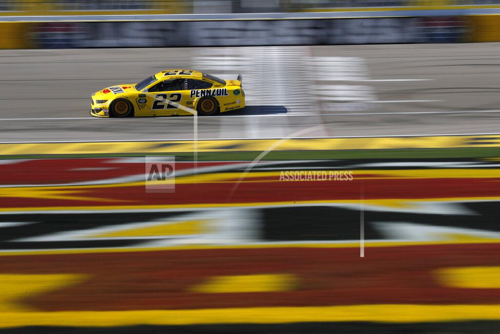 John Locher Joey Logano drives during a NASCAR Cup Series auto race at Las Vegas Motor Speedway, Sunday, March 3, 2019, in Las Vegas. (AP Photo/John Locher)