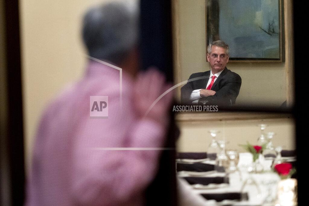 Ben Gray Incumbent Georgia Secretary of State Brad Raffensperger waits for returns to come in during an election night party Tuesday evening, May 24, 2022, at a small restaurant in Peachtree Corners, Ga. (AP Photo/Ben Gray)