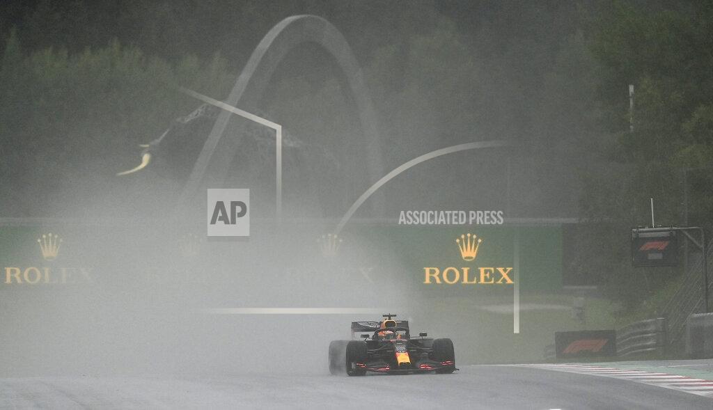 Joe Klamar Red Bull driver Max Verstappen of the Netherlands steers his car during the qualifying session for the Styrian Formula One Grand Prix at the Red Bull Ring racetrack in Spielberg, Austria, Saturday, July 11, 2020. The Styrian F1 Grand Prix will be held on Sunday. (Joe Klamar/Pool via AP)