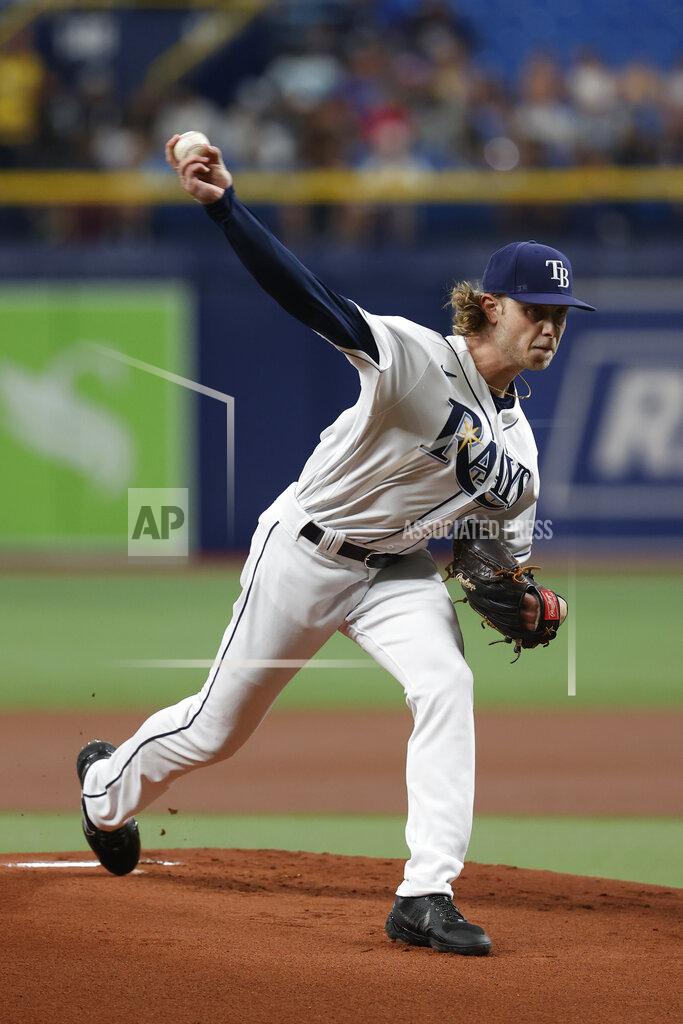 Scott Audette Tampa Bay Rays starting pitcher Shane Baz throws to a New York Yankees batter during the first inning of a baseball game Wednesday, June 22, 2022, in St. Petersburg, Fla. (AP Photo/Scott Audette)
