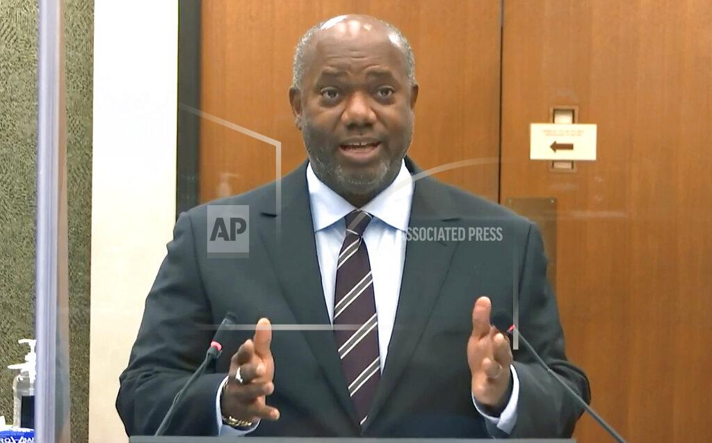 Uncredited In this image from video, prosecutor Jerry Blackwell speaks as Hennepin County Judge Peter Cahill discusses motions before the court Thursday, April 15, 2021, in the trial of former Minneapolis police Officer Derek Chauvin at the Hennepin County Courthouse in Minneapolis. Chauvin is charged in the May 25, 2020 death of George Floyd. (Court TV via AP, Pool)