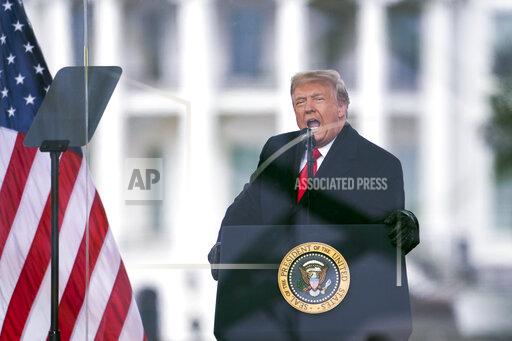FILE - President Donald Trump speaks during a rally protesting the electoral college certification of Joe Biden as President in Washington on Jan. 6, 2021. Whatever decision the U.S. Court of Appeals for the District of Columbia Circuit reaches on whether Congress should receive former President Donald Trump’s call logs, drafts of speeches and other documents related to the Jan. 6 insurrection at the U.S. Capitol, the battle over executive privilege will likely end up with the Supreme Court. (AP Photo/Evan Vucci, File)