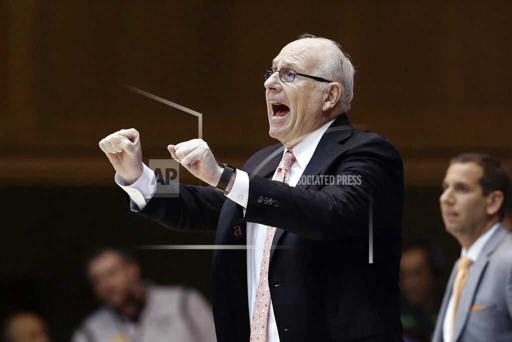 Gerry Broome Miami head coach Jim Larranaga directs his players during the second half of an NCAA college basketball game against Duke in Durham, N.C., Tuesday, Jan. 21, 2020. (AP Photo/Gerry Broome)
