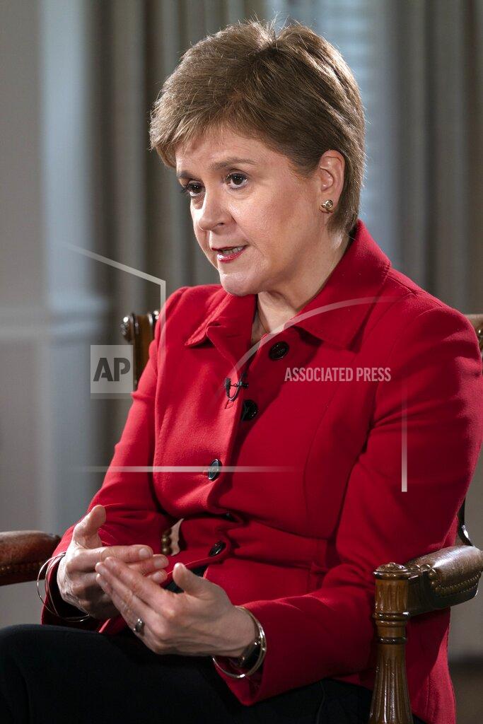 Jacquelyn Martin The First Minister of Scotland, Nicola Sturgeon, is interviewed, Tuesday, May 17, 2022, in Washington. Sturgeon spoke to the Associated Press Tuesday on her first US visit since the COVID lockdown. (AP Photo/Jacquelyn Martin)