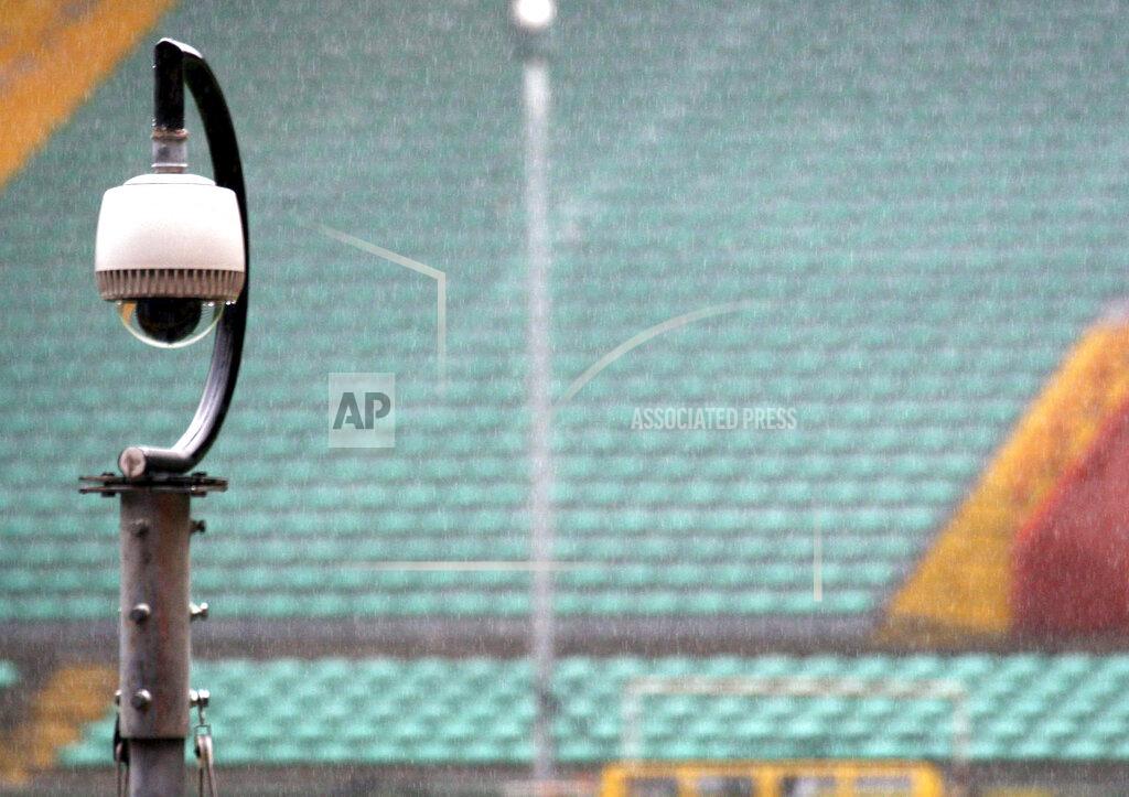 Italo Banchero FILE - In this Feb. 6, 2007, file photo, a camera overlooking the stands is seen at Luigi Ferraris stadium in Genoa, Italy, during the unveiling to the press of the new security control room. Dave Karls has Bucks season tickets and is eager enough for his next visit to Fiserv Forum that having his location trackable in the arena would not interfere with the enjoyment. “I’d much rather have that than not be able to attend the game at all,” Karls said. Such concern depends on an individual's definition of surveillance, a word that carries nefarious connotation in some corners. (AP Photo/Italo Banchero, File)