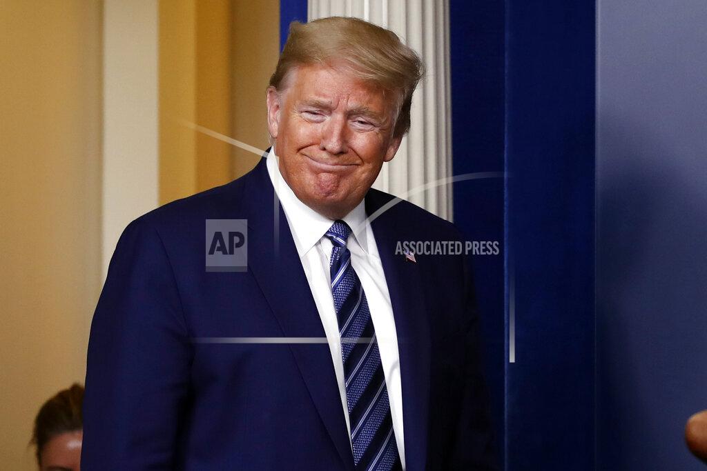 Alex Brandon President Donald Trump arrives to speak about the coronavirus in the James Brady Press Briefing Room of the White House, Tuesday, April 21, 2020, in Washington. (AP Photo/Alex Brandon)