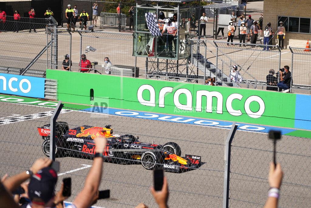 Nick Didlick Red Bull driver Max Verstappen, of the Netherlands, wins the Formula One U.S. Grand Prix auto race at the Circuit of the Americas, Sunday, Oct. 24, 2021, in Austin, Texas. (AP Photo/Nick Didlick)