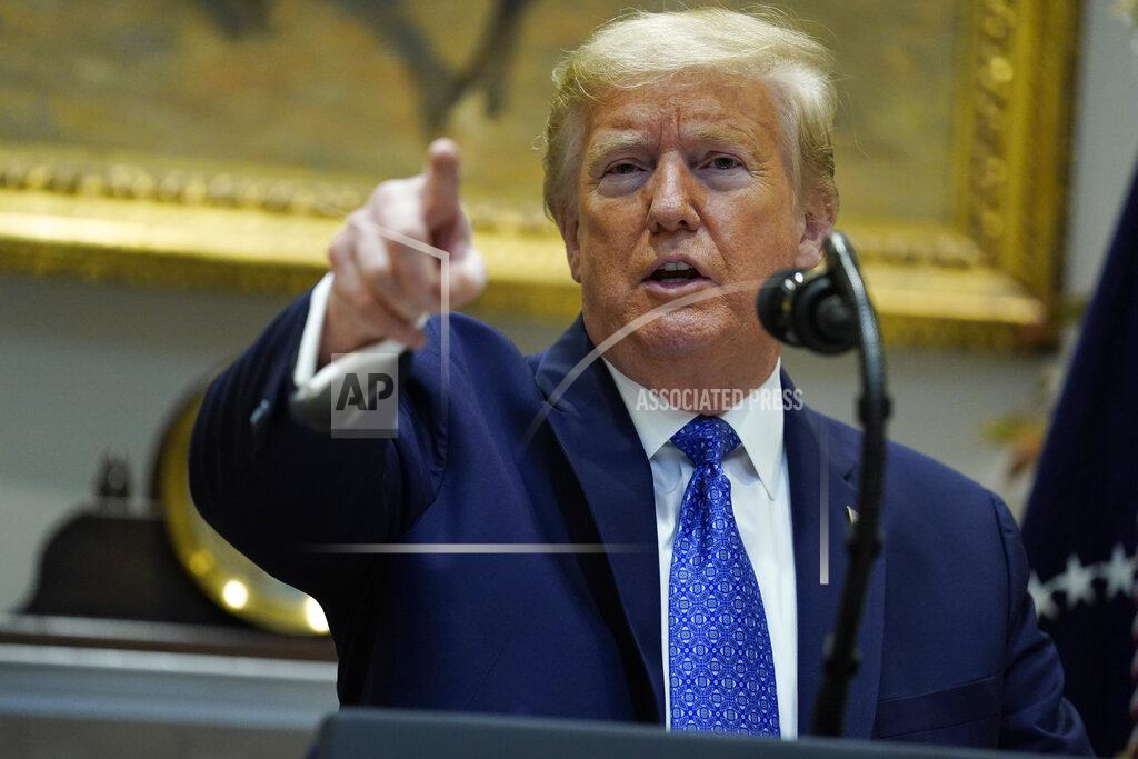 Evan Vucci President Donald Trump speaks during an event on the food supply chain during the coronavirus pandemic, in the Roosevelt Room of the White House, Tuesday, May 19, 2020, in Washington. (AP Photo/Evan Vucci)