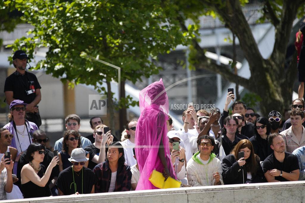 Christophe Ena A model wears a creation as part of the Rick Owens men's Spring Summer 2023 collection presented in Paris, France, Thursday, June 23, 2022. (AP Photo/Christophe Ena)