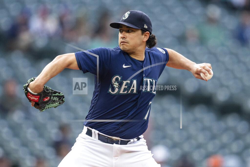 Stephen Brashear Seattle Mariners starter Marco Gonzales delivers a pitch during the first inning of a baseball game against the Oakland Athletics, Monday, May 23, 2022, in Seattle. (AP Photo/Stephen Brashear)