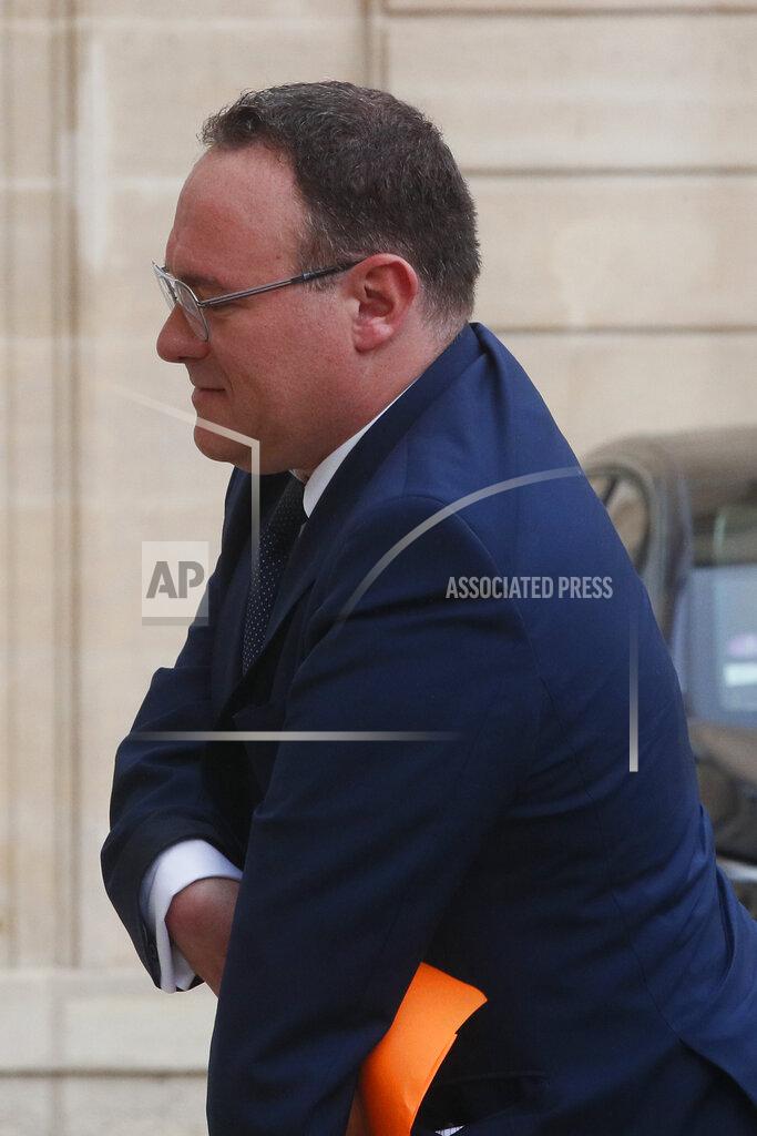 Michel Spingler French Minister of Solidarity Damien Abad arrives at the Elysee Palace for the fist cabinet meeting since French President Emmanuel Macron 's reelection, Monday, May 23, 2022 in Paris. French President Emmanuel Macron announced last week a new-look Cabinet, with a new foreign minister part of the reshuffled line-up behind France's first female prime minister in 30 years. (AP Photo/Michel Spingler)