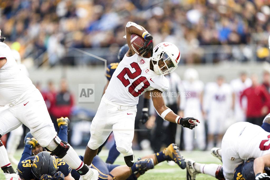 John Hefti Stanford running back Bryce Love (20) run the ball against California in the fourth quarter of a football game in Berkeley, Calif., Saturday, Dec. 1, 2018. (AP Photo/John Hefti)
