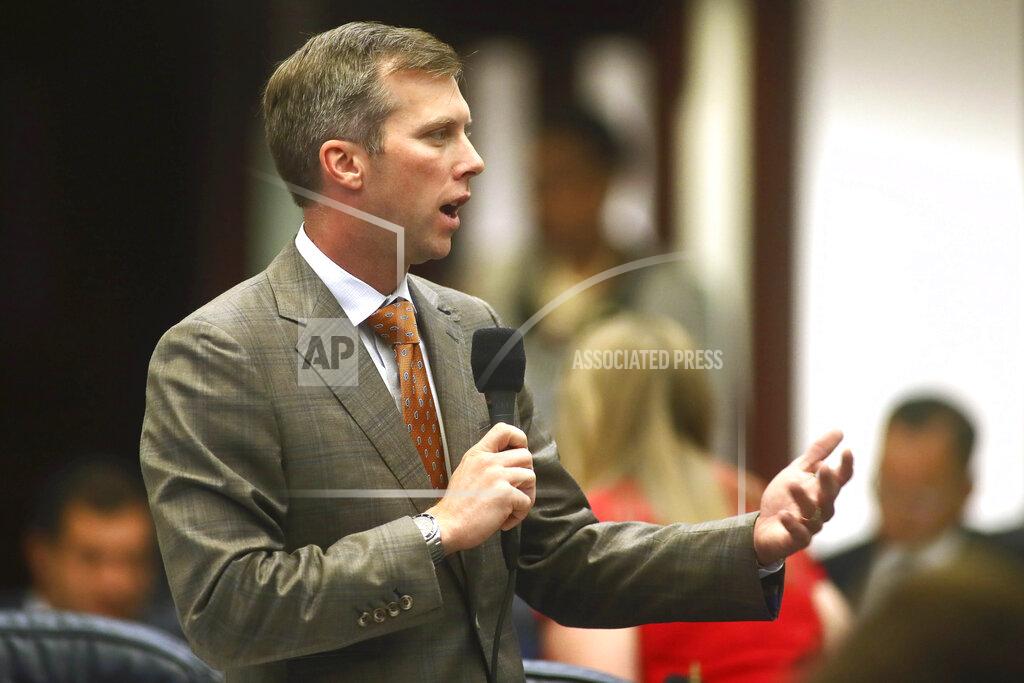 Phil Sears Rep. Jay Trumbull, R-Panama City, answers a question on his bill titled CS/SB 2-D: Property Insurance in the Florida House of Representatives, Wednesday, May 25, 2022, at the Capitol in Tallahassee, Fla. (AP Photo/Phil Sears)