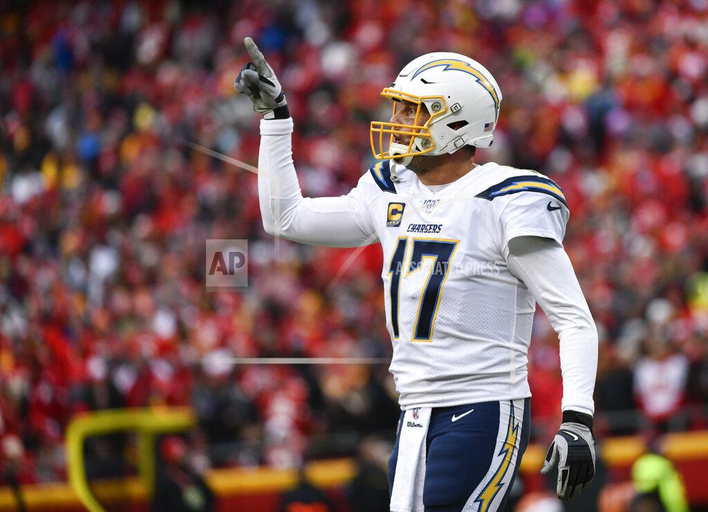 Reed Hoffmann FILE - In this Dec. 29, 2019, file photo Los Angeles Chargers quarterback Philip Rivers (17) signals to the bench during the first half of an NFL football game against the Kansas City Chiefs in Kansas City, Mo. Rivers' career with the Los Angeles Chargers has come to an end. The franchise announced Monday, Feb. 10, 2020, that Rivers will enter free agency and not return for the upcoming season. (AP Photo/Reed Hoffmann,File)