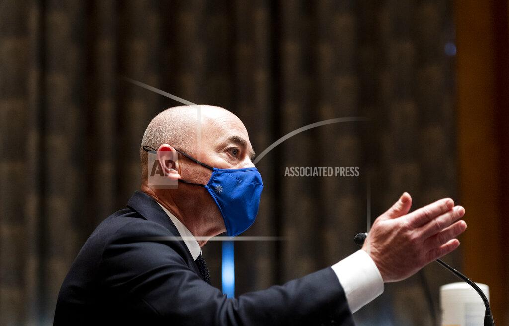 Bill Clark Homeland Security Secretary nominee Alejandro Mayorkas testifies during his confirmation hearing in the Senate Homeland Security and Governmental Affairs Committee on Tuesday, Jan. 19, 2021, on Capitol Hill in Washington. (Bill Clark/Pool via AP)