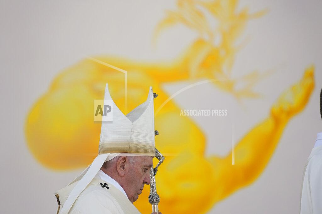 Gregorio Borgia Pope Francis arrives to celebrate a Mass in the esplanade of the National Shrine in Sastin, Slovakia, Wednesday, Sept. 15, 2021. Pope Francis celebrates an open air Mass in Sastin, the site of an annual pilgrimage each September 15 to venerate Slovakia's patron, Our Lady of Sorrows. (AP Photo/Gregorio Borgia)