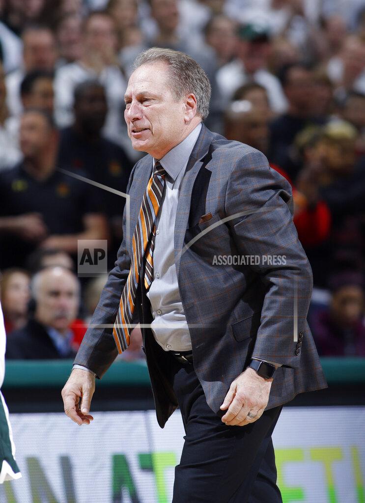 Al Goldis Michigan State coach Tom Izzo reacts during the second half of an NCAA college basketball game against Maryland, Monday, Jan. 21, 2019, in East Lansing, Mich. Michigan State won 69-55. (AP Photo/Al Goldis)