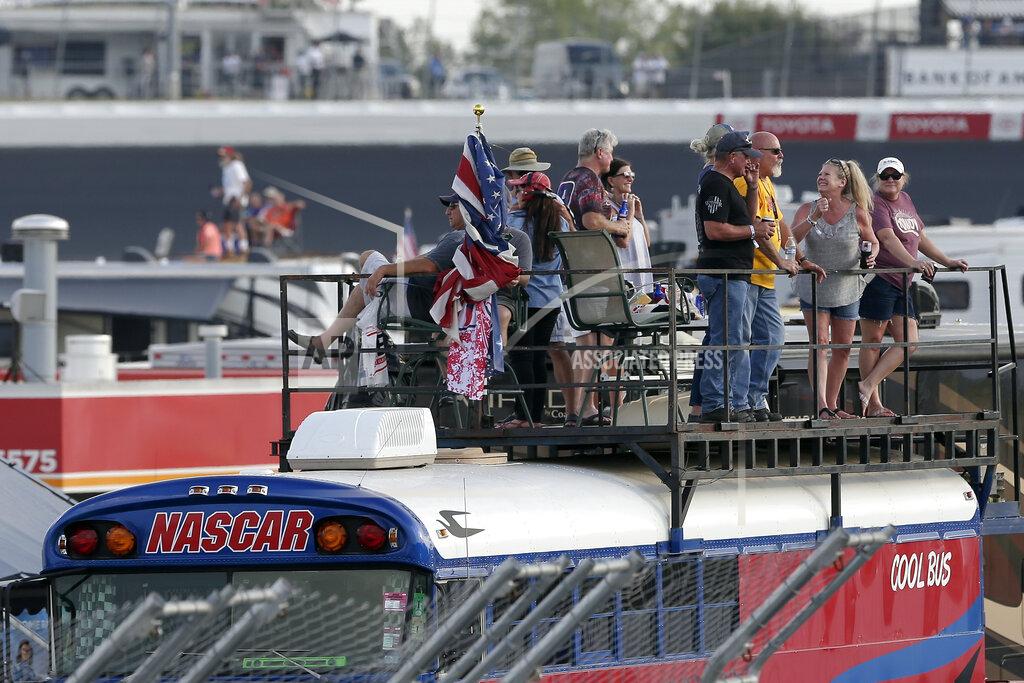 Gerry Broome Fans watch during the NASCAR Cup Series auto race at Charlotte Motor Speedway in Concord, N.C., Sunday, Sept. 29, 2019. (AP Photo/Gerry Broome)