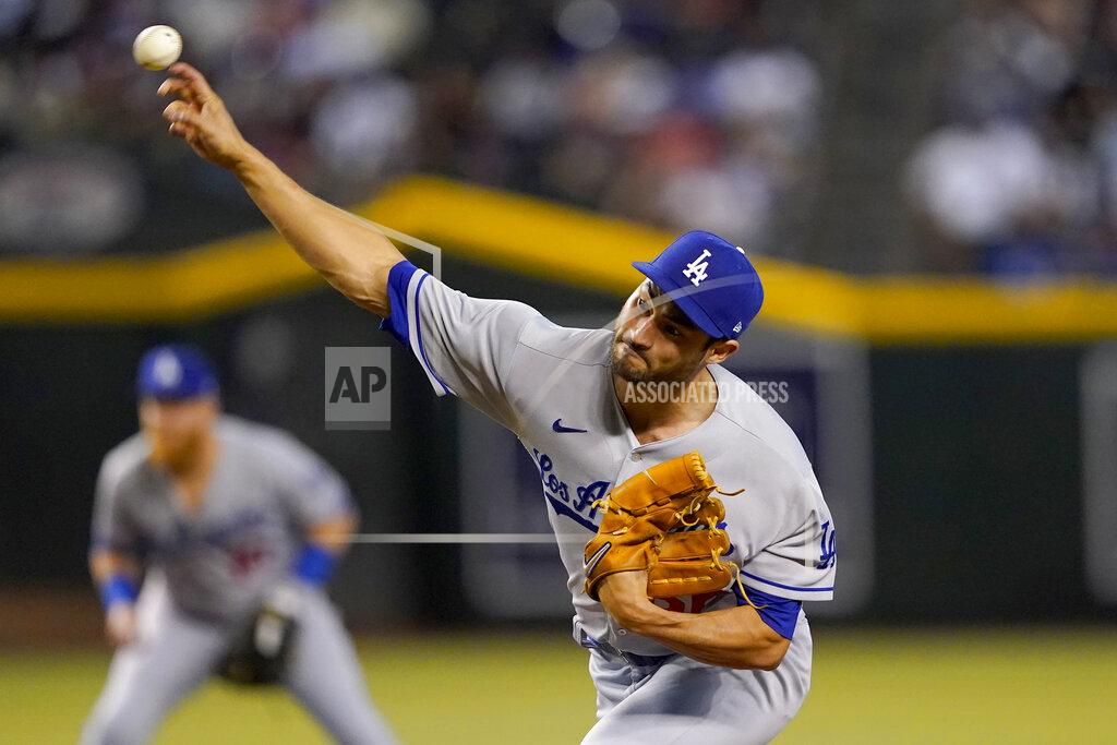 Matt York Los Angeles Dodgers pitcher Mitch White throws against the Arizona Diamondbacks during the first inning of a baseball game, Thursday, May 26, 2022, in Phoenix. (AP Photo/Matt York)