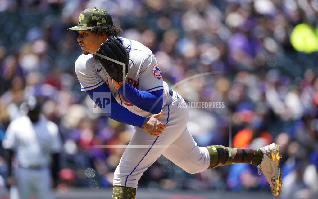 David Zalubowski New York Mets' Taijuan Walker works against the Colorado Rockies in the first inning of a baseball game, Sunday, May 22 2022, in Denver. (AP Photo/David Zalubowski)