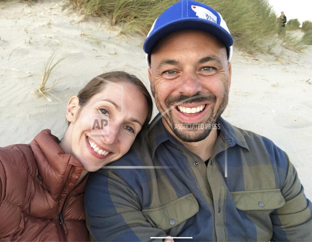 Jay Weeldreyer Andrea Prudente, 38, who suffered an incomplete miscarriage while vacationing in Malta is seen with her partner Jay Weeldreyer, right, in this undated photo taken in Deception Pass, WA, provided by the couple on Thursday, June 23, 2022. Prudente will be airlifted to a Spanish island on Thursday for a procedure to prevent infection because Maltese law prohibits abortion under any circumstances, the woman's partner said. (Jay Weeldreyer via AP)