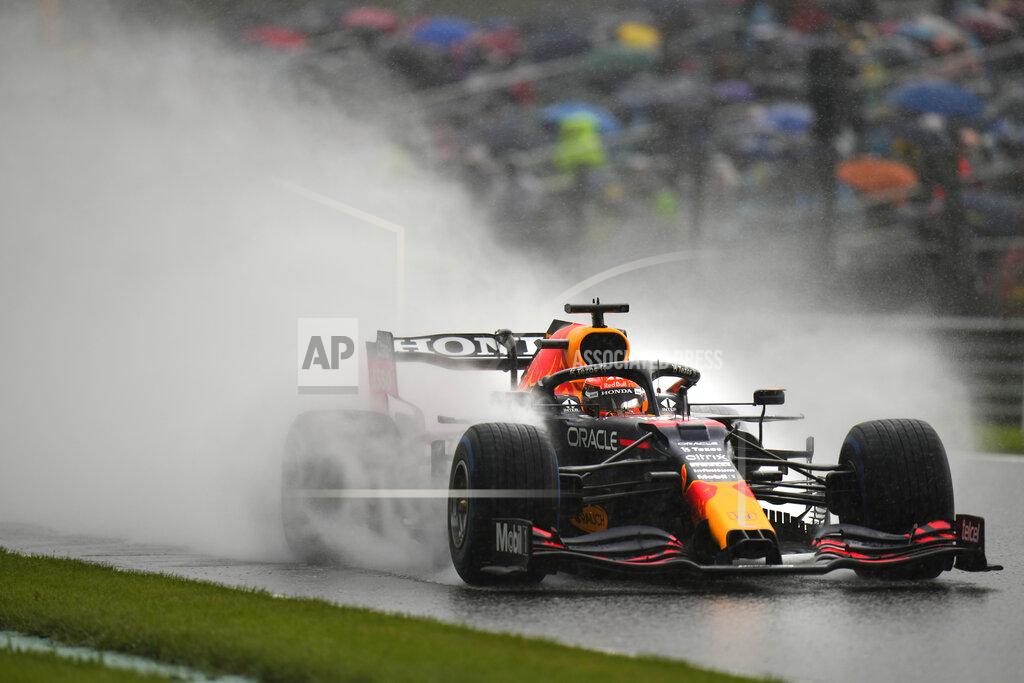 Francisco Seco Red Bull driver Max Verstappen of the Netherlands steers his car during qualification ahead of the Formula One Grand Prix at the Spa-Francorchamps racetrack in Spa, Belgium, Saturday, Aug. 28, 2021. The Belgian Formula One Grand Prix will take place on Sunday. (AP Photo/Francisco Seco)