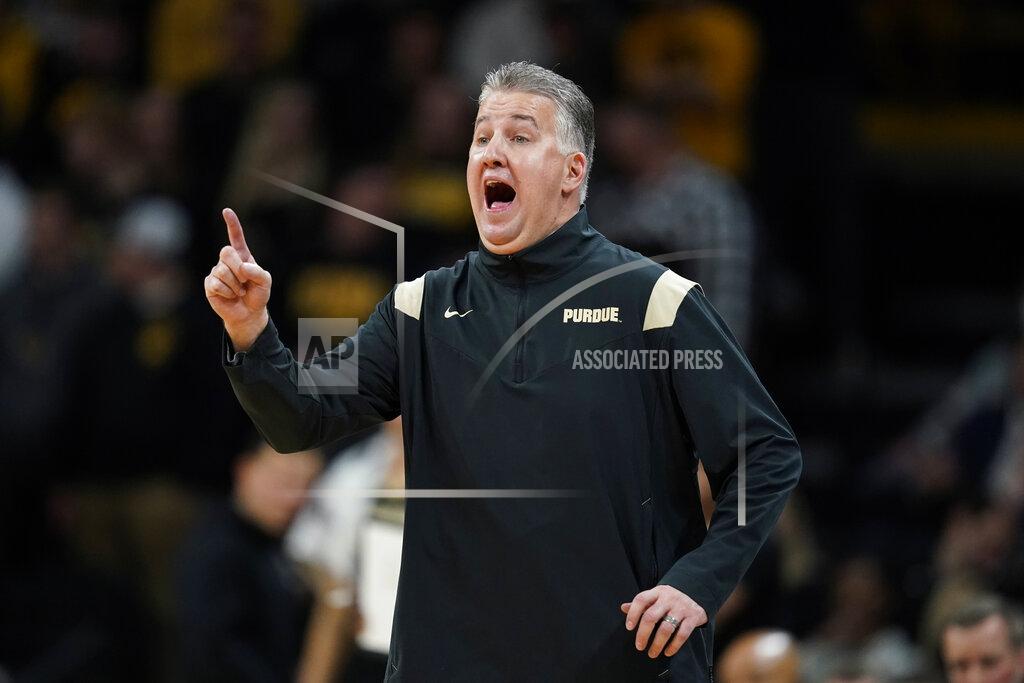 Charlie Neibergall Purdue head coach Matt Painter directs his team during the first half of an NCAA college basketball game against Iowa, Thursday, Jan. 27, 2022, in Iowa City, Iowa. (AP Photo/Charlie Neibergall)