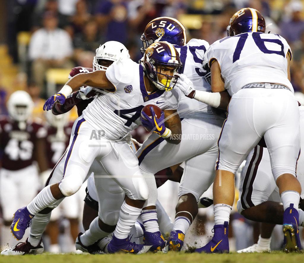 Tyler Kaufman LSU running back Nick Brossette (4) runs the ball during an NCAA college football game against Mississippi State in Baton Rouge, La., Saturday, Oct. 20, 2018. (AP Photo/Tyler Kaufman)