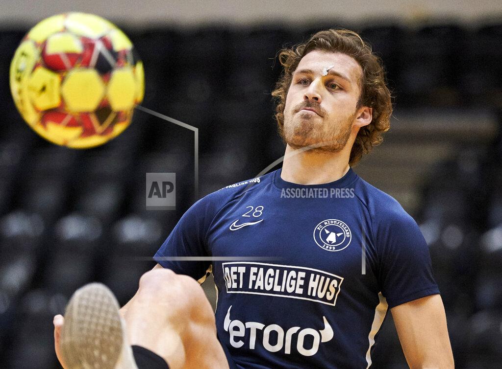FILE - In this Dec. 11, 2019 file photo, Erik Sviatchenko participates in training in Ikast, Denmark. Denmark will be one of the first countries in European soccer to resume league play after the virus outbreak. Games are slated to be played from May 28 with hopes of finishing the season by the end of July. That's great news for FC Midtjylland because the club from central Denmark was leading the league by 12 points and closing in on its third league title in six seasons. Midtjylland captain Erik Sviatchenko says soccer returning will boost the morale of the nation. (Claus Bonnerup/Ritzau Scanpix via AP)