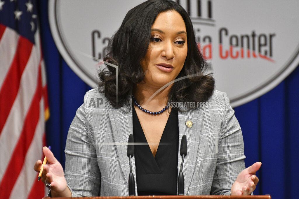 Marc Levy Pennsylvania's acting secretary of state, Leigh Chapman, speaks at a news conference in the state Capitol, May 25, 2022, in Harrisburg, Pa. (AP Photo/Marc Levy)