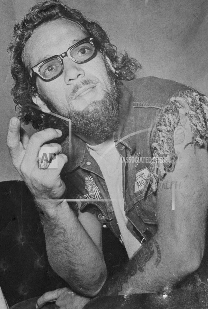 Uncredited FILE - Ralph "Sonny" Barger, president of the Oakland chapter of the Hells Angels, is pictured in 1967. Barger, the leather-clad figurehead of the notorious Hells Angels motorcycle club has died at age 83. Barger's death was announced late Wednesday, June 29, 2022, on his Facebook page. (San Francisco Examiner via AP, File)