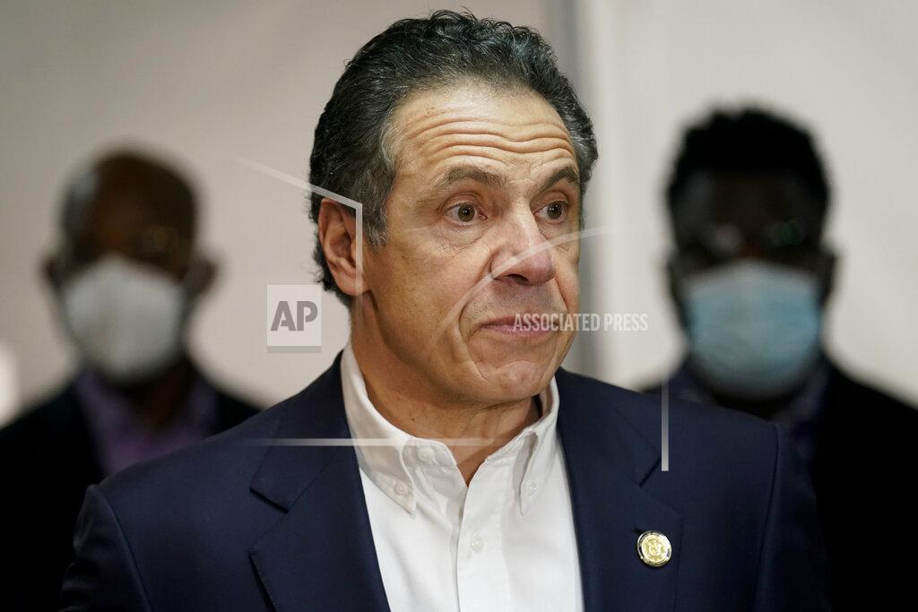 Seth Wenig New York Governor Andrew Cuomo speaks before getting vaccinated at a church in the Harlem section of New York, Wednesday, March 17, 2021. (AP Photo/Seth Wenig, Pool)