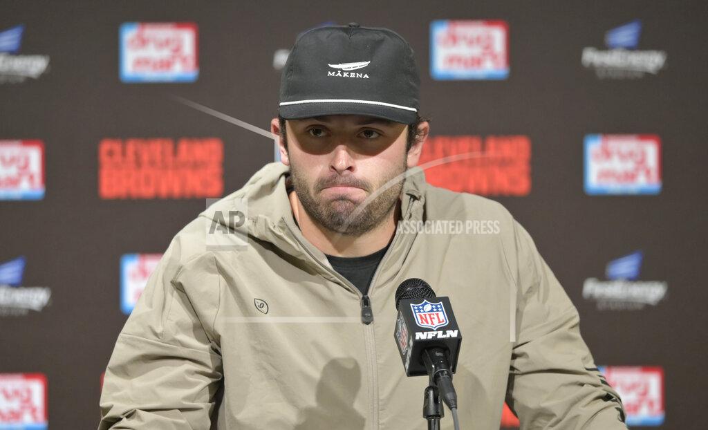 David Richard Cleveland Browns quarterback Baker Mayfield answers questions during the second half of an NFL football game against the Seattle Seahawks, Sunday, Oct. 13, 2019, in Cleveland. (AP Photo/David Richard)