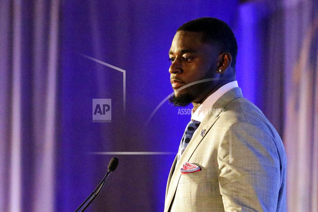 Butch Dill Kentucky's Josh Paschal speaks to reporters during a Southeastern Conference Media Days NCAA college football news conference, Tuesday, July 20, 2021, in Hoover, Ala. (AP Photo/Butch Dill)