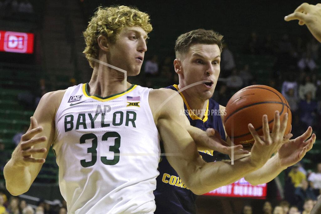 Rod Aydelotte Northern Colorado forward Riley Abercrombie, right, reaches for a loose rebound with Baylor forward Caleb Lohner (33) in the first half of an NCAA college basketball game, Monday, Nov. 14, 2022, in Waco, Texas. (AP Photo/Rod Aydelotte)