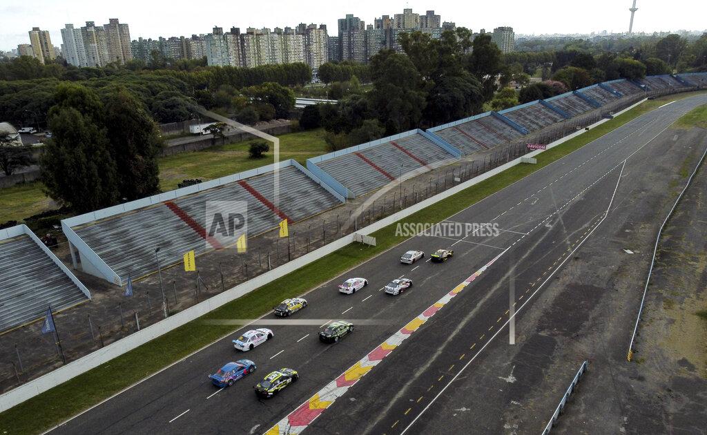 Natacha Pisarenko Vitarti Girl’s Team drivers Karina Dobal and Rocio Migliore compete in the team's first race at the Oscar y Juan Galvez track in Buenos Aires, Argentina, Sunday, April 4, 2021. In their debut race, the rooky female team finished second. (AP Photo/Natacha Pisarenko)