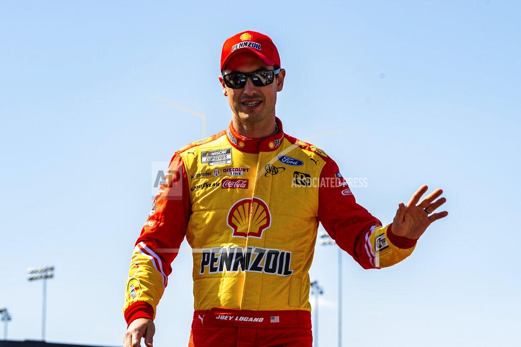 Mike Caudill Joey Logano is introduced during driver introductions at a NASCAR Cup Series auto race at Richmond Raceway on Sunday, April 3, 2022, in Richmond, Va. (AP Photo/Mike Caudill)