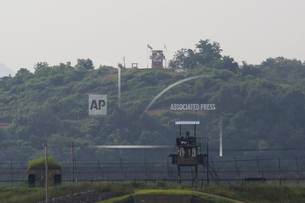 Ahn Young-Joon Military guard posts of North Korea, rear, and South Korea, foreground, are seen in Paju, at the border with North Korea, South Korea, Tuesday, June 16, 2020. North Korea blew up an inter-Korean liaison office building just inside its border in an act Tuesday that sharply raises tensions on the Korean Peninsula amid deadlocked nuclear diplomacy with the United States. (AP Photo/Ahn Young-joon)