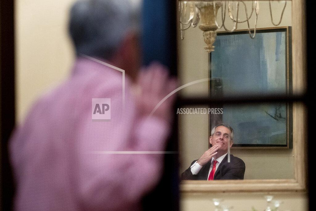 Ben Gray Incumbent Georgia Secretary of State Brad Raffensperger waits for returns to come in during an election night party Tuesday evening, May 24, 2022 at a small restaurant in Peachtree Corners, Ga. (AP Photo/Ben Gray)