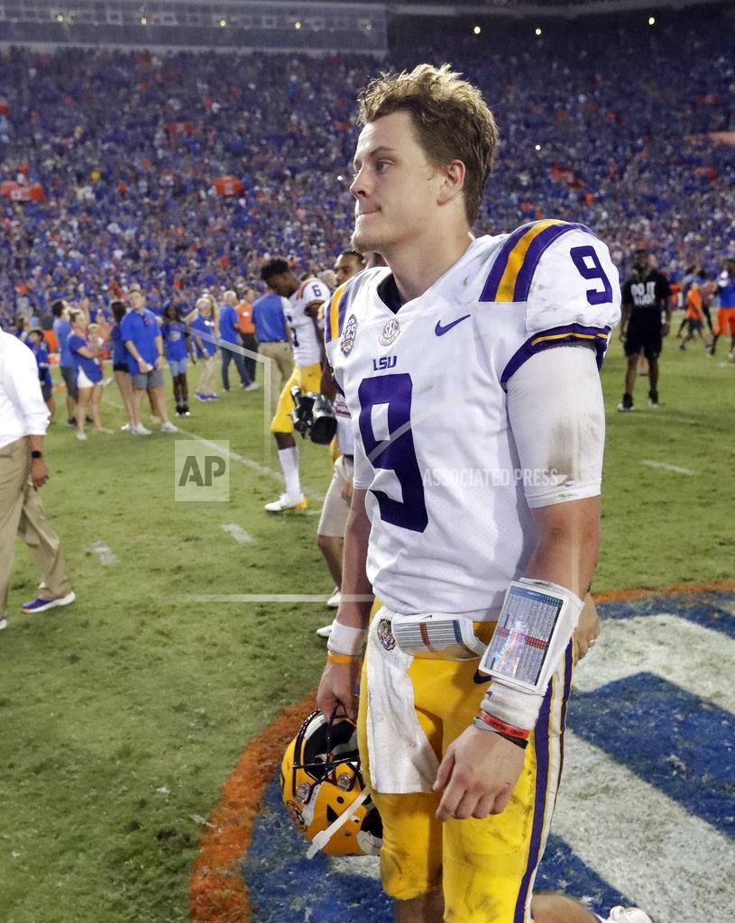 John Raoux LSU quarterback Joe Burrow leaves the field after the team's 27-19 loss to Florida in an NCAA college football game Saturday, Oct. 6, 2018, in Gainesville, Fla. (AP Photo/John Raoux)