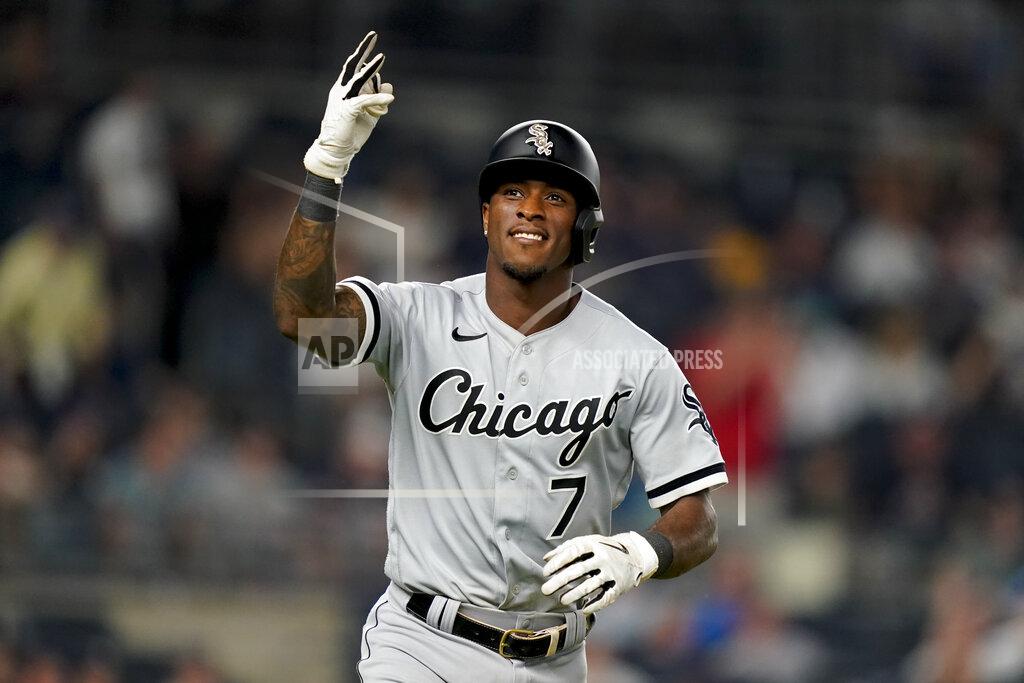 John Minchillo Chicago White Sox' Tim Anderson reacts towards the crowd while running the bases after hitting a three-run home run off New York Yankees relief pitcher Miguel Castro in the eighth inning of the second baseball game of a doubleheader, Sunday, May 22, 2022, in New York. (AP Photo/John Minchillo)