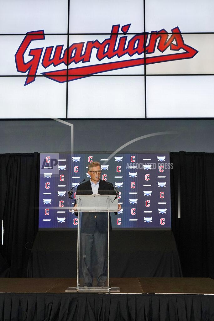 Tony Dejak Cleveland Indians owner Paul Dolan speaks to the media during a news conference, Friday, July 23, 2021, in Cleveland. Known as the Indians since 1915, Cleveland's Major League Baseball team will be called Guardians. The ballclub announced the name change Friday, effective at the end of the 2021 season. (AP Photo/Tony Dejak)