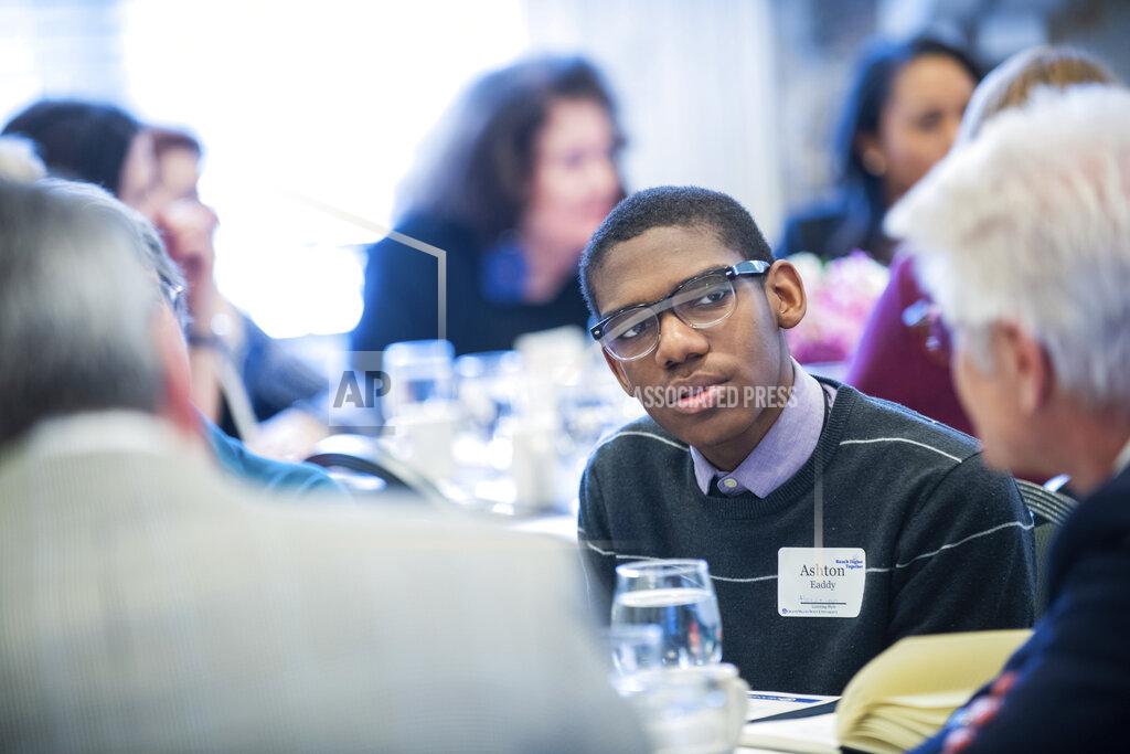 Kendra Stanley-Mills In this image provided by Grand Valley State University, students, in 2019, participate in a summit with education, business and community leaders at Grand Valley State University in Allendale, Mich., to explore how to create better education models for students. The innovation that emerged from the gathering helped in designing REP4. (Kendra Stanley-Mills/Grand Valley State University via AP)